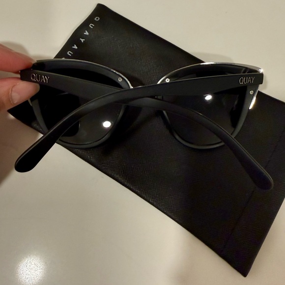 Quay Australia Sleek Black Cat-Eye Sunglasses - Picture 4 of 5